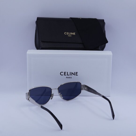 Celine CL40293U 16V Geometric Sunglasses - Palladium/Blue - Picture 7 of 11